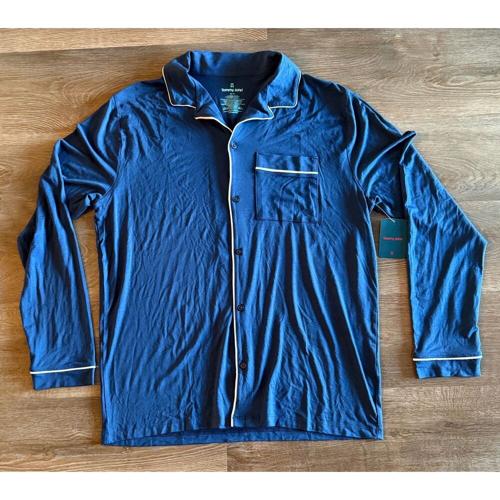 Tommy John Men's Second Skin Lounge Top NWT | Navy | Size M | Soft Pajama Shirt